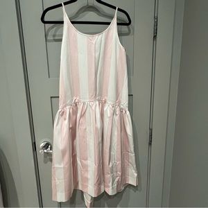 EDIT NEW NWT Pink & White Stripe Drop Waist Peplum Dress